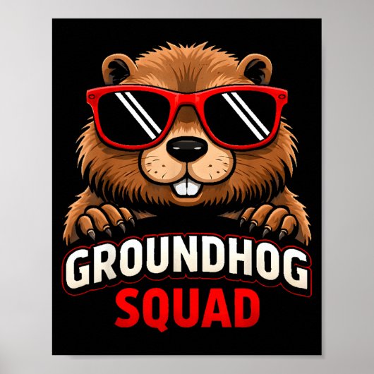 Fijne Groundhog Day 2026 viering Grappige Groundh Poster (Voorkant)