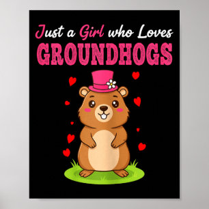 Fijne Groundhog Day Alleen Een Meisje Dat Van Grou Poster