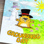 Fijne Groundhog Day  Briefkaart