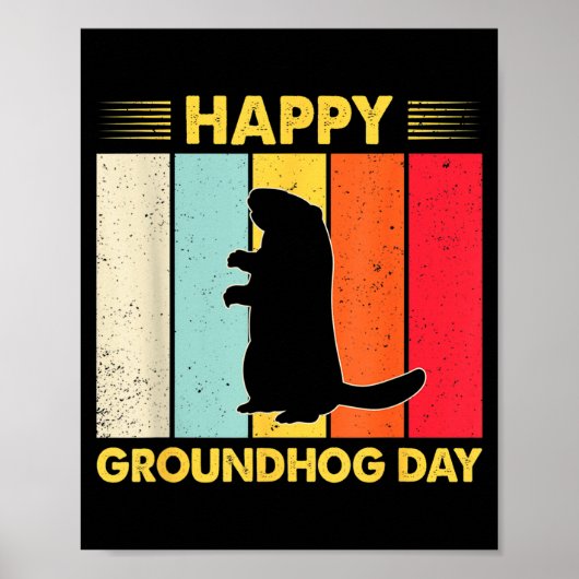 Fijne Groundhog Day Grappige Ground Hog Knaagdierl Poster (Voorkant)
