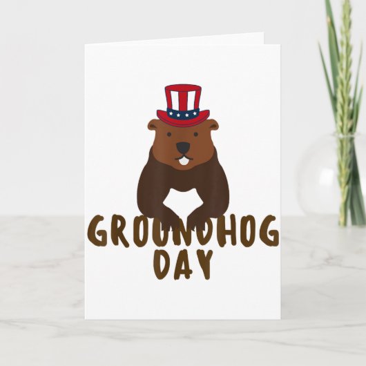 Fijne Groundhog Day Grappige Groundhog Day Kaart (Voorkant)