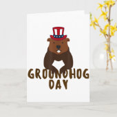 Fijne Groundhog Day Grappige Groundhog Day Kaart (Gele Bloem)