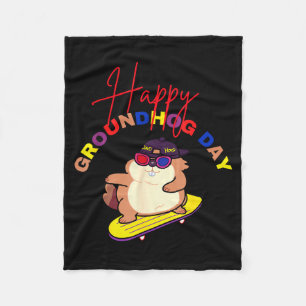 Fijne Groundhog Day Grappige Groundhog Day Skatebo Fleece Deken