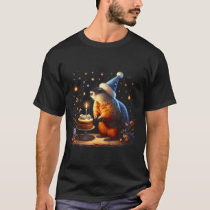 Fijne Groundhog Day Grond Hond Met Verjaardagstaar T-shirt