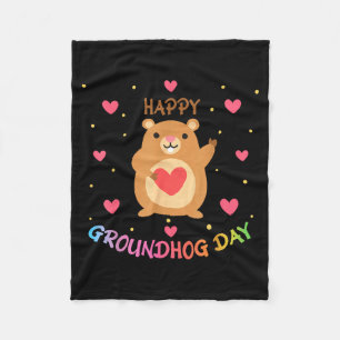 Fijne Groundhog Day Groundhog Day Schattige Bosmar Fleece Deken