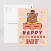 Fijne Groundhog Day - Groundhog Day-viering Briefkaart (Voorkant / Achterkant)