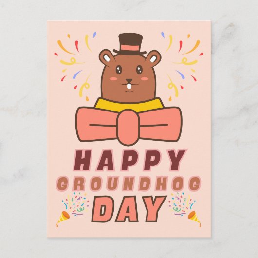 Fijne Groundhog Day - Groundhog Day-viering Briefkaart (Voorkant)