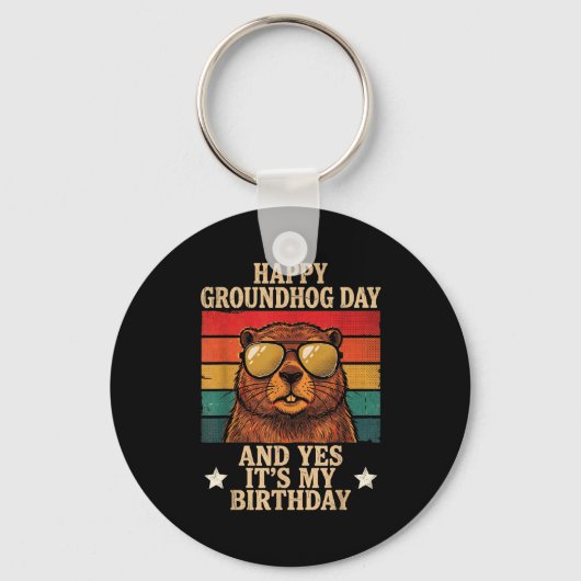 Fijne Groundhog Day Ja het is mijn verjaardag Funn Sleutelhanger (Voorkant)
