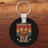 Fijne Groundhog Day Ja het is mijn verjaardag Funn Sleutelhanger (Voorkant)