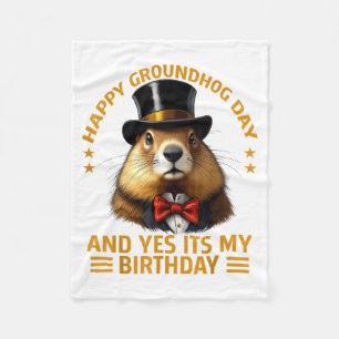 Fijne Groundhog Day Ja, het is mijn verjaardag Gro Fleece Deken