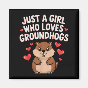 Fijne Groundhog Day Meiden Gewoon Een Meisje Dat V Magneet