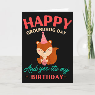 Fijne Groundhog Day Verjaardag Groundhog Liefhebbe Kaart