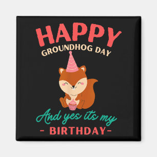 Fijne Groundhog Day Verjaardag Groundhog Liefhebbe Magneet