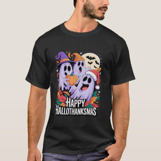 Fijne Hallothaanksmas Geesten en Pompoenen  T-shirt
