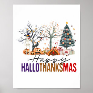 Fijne Hallothanksgiving Fijne Halloween Thanksgivi Poster