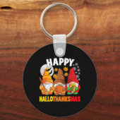 Fijne Hallothanksmas Halloween Thanksgiving Kerstm Sleutelhanger (Voorkant)