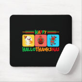 Fijne Hallothanksmas Kerstmis en Thanksgiving Muismat (Met muis)