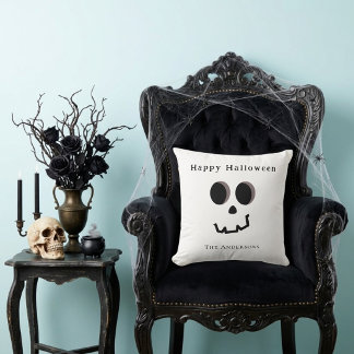 Fijne Halloween Aangepaste Lieve Skeletgezicht Kussen