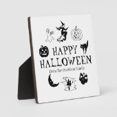 Fijne Halloween aangepaste naam zwart wit Fotoplaat (Voorkant)
