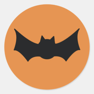 Fijne Halloween. Bat. Trick or treat. Zwart sinaas Ronde Sticker