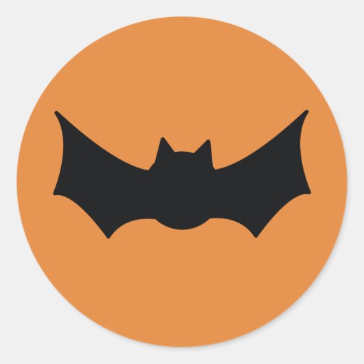 Fijne Halloween. Bat. Trick or treat. Zwart sinaas Ronde Sticker (Voorkant)