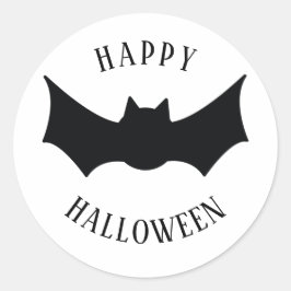 Fijne Halloween. Bat. Zwart-wit spooky Ronde Sticker
