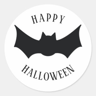 Fijne Halloween. Bat. Zwart-wit spooky Ronde Sticker