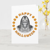Fijne Halloween Bigfoot Kaart (Gele Bloem)