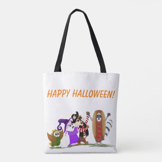 Fijne Halloween bij Forest Animals Tote Bag (Achterkant)