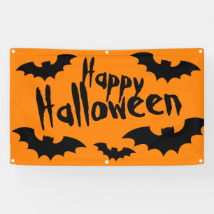 Fijne Halloween binnen- of buitenbanner met vleerm Spandoek