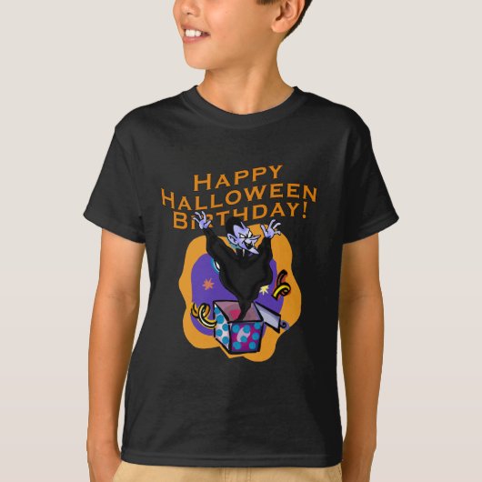 Fijne Halloween Birthday! T-shirt (Voorkant)