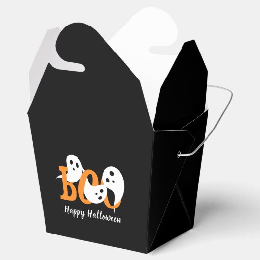 Fijne Halloween Boo Geesten Zwarte Favorieten Doos Bedankdoosjes (Geopend)