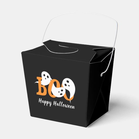 Fijne Halloween Boo Geesten Zwarte Favorieten Doos Bedankdoosjes (Voorkant Zijde)