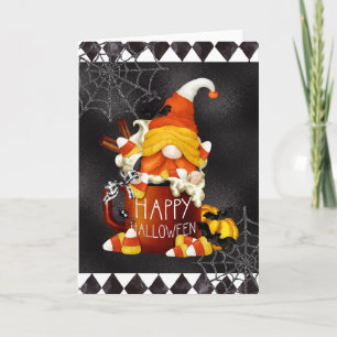 Fijne Halloween Candy Corn Gnome Kaart