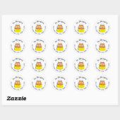Fijne Halloween Candy Corn Schattig Retouradres Ronde Sticker (Vel)