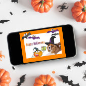 Fijne Halloween Cavalier King Charles Heksenkaart Kaart