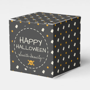 Fijne Halloween. Cute Ghost Pumpkin Polka Dots. Bedankdoosjes