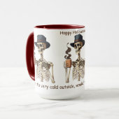 Fijne Halloween dag met warme koffie. Mok (Voorkant links)