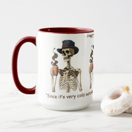 Fijne Halloween dag met warme koffie. Mok