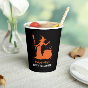 Fijne Halloween Drink Op Heksen Feestdrank Papieren Bekers