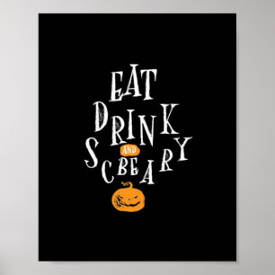 Fijne Halloween Eet Drink En Wees Eng Trendy Poster
