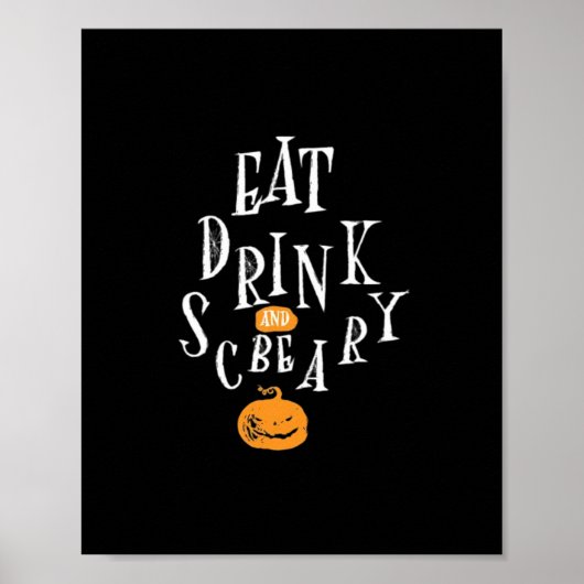 Fijne Halloween Eet Drink En Wees Eng Trendy Poster (Voorkant)