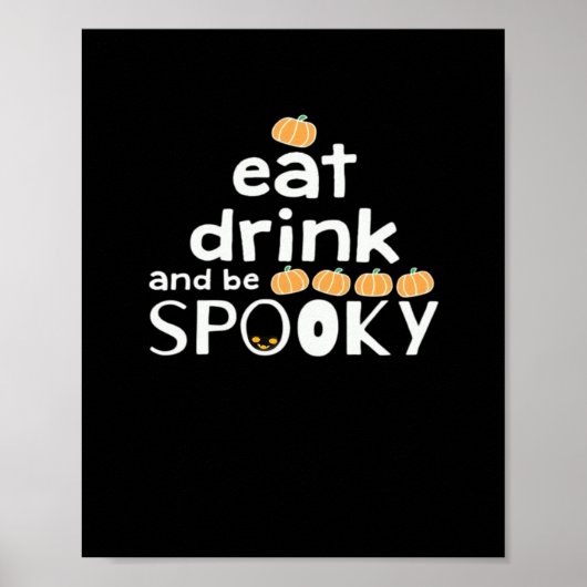 Fijne Halloween Eet Drink En Wees Eng Trendy Poster (Voorkant)
