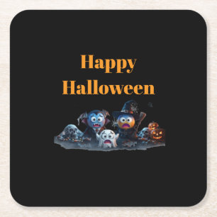 Fijne Halloween Emoji servetten. Kartonnen Onderzetters