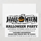 Fijne Halloween-feest uitnodiging (Voorkant / Achterkant)