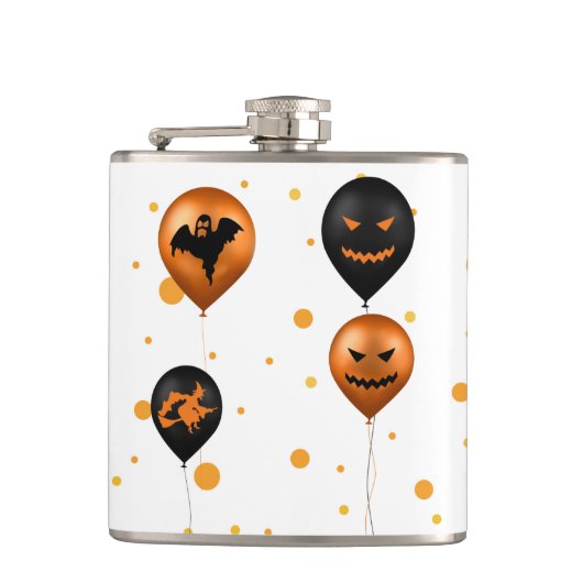 Fijne Halloween-feestballonnen Heupfles (Voorkant)