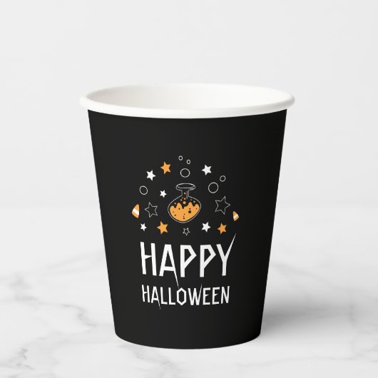 Fijne Halloween fles Papieren Bekers (Voorkant)