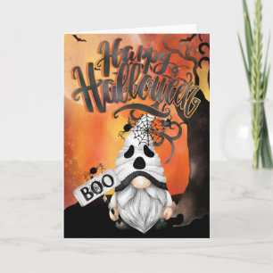 Fijne Halloween Geest Boo Gnome Kaart