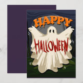Fijne Halloween Geest Feestdagenkaart (Voorkant / Achterkant)
