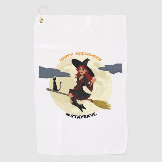 Fijne Halloween. Golfhanddoek (Voorkant)